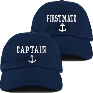image:imageFunky Junque Vintage Dad Hat Distressed Embroidered Baseball Cap2 Pack  1 Captain Navy  1 First Mate Navy