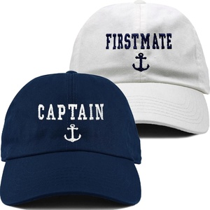 image:imageFunky Junque Vintage Dad Hat Distressed Embroidered Baseball Cap2 Pack  1 Captain Navy  1 First Mate White
