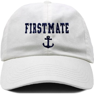 image:imageFunky Junque Vintage Dad Hat Distressed Embroidered Baseball CapFirst Mate  White