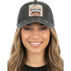 image:imageFunky Junque Vintage Dad Hat Distressed Embroidered Baseball CapOutdoor Adventure  Black