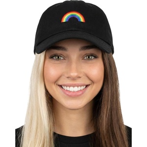 image:imageFunky Junque Vintage Dad Hat Distressed Embroidered Baseball CapRainbow  Black