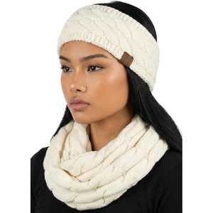 image:imageFunky Junque Womens Headwrap amp Infinity Scarf Set  Soft Knit Winter Accessories Trendy Cold Weather Gifts for WomenSolid Ivory