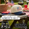 image:imageFunky Junque Adult Trucker Snapback Hat 2Tone Baseball CapAmerican Flag  NavyBeige