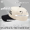 image:imageFunky Junque Adult Trucker Snapback Hat 2Tone Baseball CapBorn to Yap Forced to Work  BlackBeige