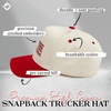 image:imageFunky Junque Adult Trucker Snapback Hat 2Tone Baseball CapHouston I Am the Problem  BeigeRed