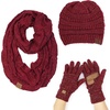 image:imageFunky Junque Hat Scarf Glove Set for Women  Matching Winter Set with Ribbed Knit Beanie Infinity Scarf amp Cozy GlovesConfetti Burgundy
