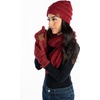 image:imageFunky Junque Hat Scarf Glove Set for Women  Matching Winter Set with Ribbed Knit Beanie Infinity Scarf amp Cozy GlovesConfetti Burgundy