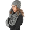 image:imageFunky Junque Hat Scarf Glove Set for Women  Matching Winter Set with Ribbed Knit Beanie Infinity Scarf amp Cozy GlovesGrey