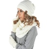 image:imageFunky Junque Hat Scarf Glove Set for Women  Matching Winter Set with Ribbed Knit Beanie Infinity Scarf amp Cozy GlovesIvory