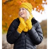 image:imageFunky Junque Hat Scarf Glove Set for Women  Matching Winter Set with Ribbed Knit Beanie Infinity Scarf amp Cozy GlovesMustard