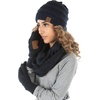 image:imageFunky Junque Hat Scarf Glove Set for Women  Matching Winter Set with Ribbed Knit Beanie Infinity Scarf amp Cozy GlovesNavy