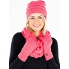 image:imageFunky Junque Hat Scarf Glove Set for Women  Matching Winter Set with Ribbed Knit Beanie Infinity Scarf amp Cozy GlovesPink
