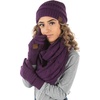 image:imageFunky Junque Hat Scarf Glove Set for Women  Matching Winter Set with Ribbed Knit Beanie Infinity Scarf amp Cozy GlovesPurple