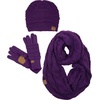 image:imageFunky Junque Hat Scarf Glove Set for Women  Matching Winter Set with Ribbed Knit Beanie Infinity Scarf amp Cozy GlovesPurple