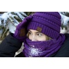 image:imageFunky Junque Hat Scarf Glove Set for Women  Matching Winter Set with Ribbed Knit Beanie Infinity Scarf amp Cozy GlovesPurple
