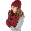 image:imageFunky Junque Hat Scarf Glove Set for Women  Matching Winter Set with Ribbed Knit Beanie Infinity Scarf amp Cozy GlovesRed