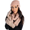 image:imageFunky Junque Hat Scarf Glove Set for Women  Matching Winter Set with Ribbed Knit Beanie Soft Infinity Scarf amp Warm Cozy Knit Gloves for Cold Weather  Confetti Indi Pink