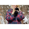 image:imageFunky Junque Luxury Fingerless Gloves  Womens Winter Cozy Ribbed Half Finger with Elegant Faux Fur BowBlack