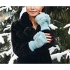 image:imageFunky Junque Luxury Fingerless Gloves  Womens Winter Cozy Ribbed Half Finger with Elegant Faux Fur BowMint