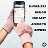 image:imageFunky Junque Luxury Fingerless Gloves  Womens Winter Cozy Ribbed Half Finger with Elegant Faux Fur BowRose