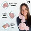 image:imageFunky Junque Luxury Fingerless Gloves  Womens Winter Cozy Ribbed Half Finger with Elegant Faux Fur BowRose