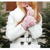 image:imageFunky Junque Luxury Fingerless Gloves  Womens Winter Cozy Ribbed Half Finger with Elegant Faux Fur BowRose