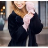 image:imageFunky Junque Luxury Fingerless Gloves  Womens Winter Cozy Ribbed Half Finger with Elegant Faux Fur BowRose