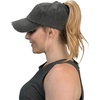 image:imageFunky Junque Messy Bun Ponytail Cap Distressed Trucker Baseball HatCharcoal
