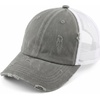 image:imageFunky Junque Messy Bun Ponytail Cap Distressed Trucker Baseball HatDove Grey  Mesh