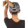 image:imageFunky Junque Messy Bun Ponytail Cap Distressed Trucker Baseball HatGrey Washed  Mesh