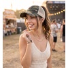 image:imageFunky Junque Messy Bun Ponytail Cap Distressed Trucker Baseball HatOlive Camo  Mesh