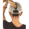 image:imageFunky Junque Messy Bun Ponytail Cap Distressed Trucker Baseball HatOlive Camo  Mesh