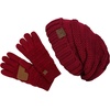 image:imageFunky Junque Winter Hat and Gloves for Women  Oversized Winter Hat amp Gloves Cozy Knit Slouchy Beanie Set for Cold WeatherBurgundy