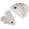 image:imageFunky Junque Winter Hat and Gloves for Women  Oversized Winter Hat amp Gloves Cozy Knit Slouchy Beanie Set for Cold WeatherConfetti Ivory