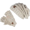 image:imageFunky Junque Winter Hat and Gloves for Women  Oversized Winter Hat amp Gloves Cozy Knit Slouchy Beanie Set for Cold WeatherConfetti Oatmeal