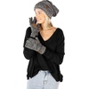 image:imageFunky Junque Winter Hat and Gloves for Women  Oversized Winter Hat amp Gloves Cozy Knit Slouchy Beanie Set for Cold WeatherFour Color Mix  31