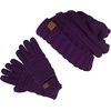 image:imageFunky Junque Winter Hat and Gloves for Women  Oversized Winter Hat amp Gloves Cozy Knit Slouchy Beanie Set for Cold WeatherPurple