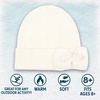 image:imageFunky Junque Womens Soft Chenille Beanie  Warm Stretchy Knit Winter Hat with BowsChenille Bow  Beige