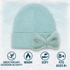 image:imageFunky Junque Womens Soft Chenille Beanie  Warm Stretchy Knit Winter Hat with BowsChenille Bow  Mint