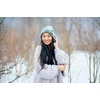image:imageFunky Junque Womens Soft Chenille Beanie  Warm Stretchy Knit Winter Hat with BowsChenille Bow  Mint