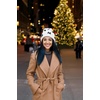 image:imageFunky Junque Womens Soft Chenille Beanie  Warm Stretchy Knit Winter Hat with BowsMini Velvet Bows  BlackIvory