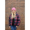 image:imageFunky Junque Womens Soft Chenille Beanie  Warm Stretchy Knit Winter Hat with BowsMini Velvet Bows  Candy Pink