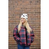 image:imageFunky Junque Womens Soft Chenille Beanie  Warm Stretchy Knit Winter Hat with BowsMini Velvet Bows  Ivory