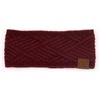 image:imageFunky Junque Womens Warm Knit Headband with Diagonal Stripes for All SeasonsBurgundy