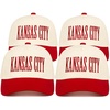 image:imageFunky Junque Adult Kid Infant amp Toddler Vintage TwoTone Embroidered Trucker Hat 4 Pack Bundle  Kansas City  RedBeige