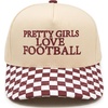 Pretty Girls Love Football - Checker Print - Burgundy/Beige