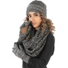 image:imageFunky Junque Hat Scarf Glove Set for Women  Matching Winter Set with Ribbed Knit Beanie Infinity Scarf amp Cozy GlovesFour Color Mix  31 BlackGrey
