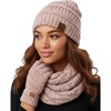 image:imageFunky Junque Hat Scarf Glove Set for Women  Matching Winter Set with Ribbed Knit Beanie Soft Infinity Scarf amp Warm Cozy Knit Gloves for Cold Weather  Confetti Indi Pink