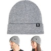 image:imageFunky Junque Knit Beanie  Soft Winter Hat amp Skull Cap Toboggan for Men and Women Warm Stretchy Cold Weather HatsLight Grey