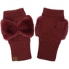 image:imageFunky Junque Luxury Fingerless Gloves  Womens Winter Cozy Ribbed Half Finger with Elegant Faux Fur BowBurgundy